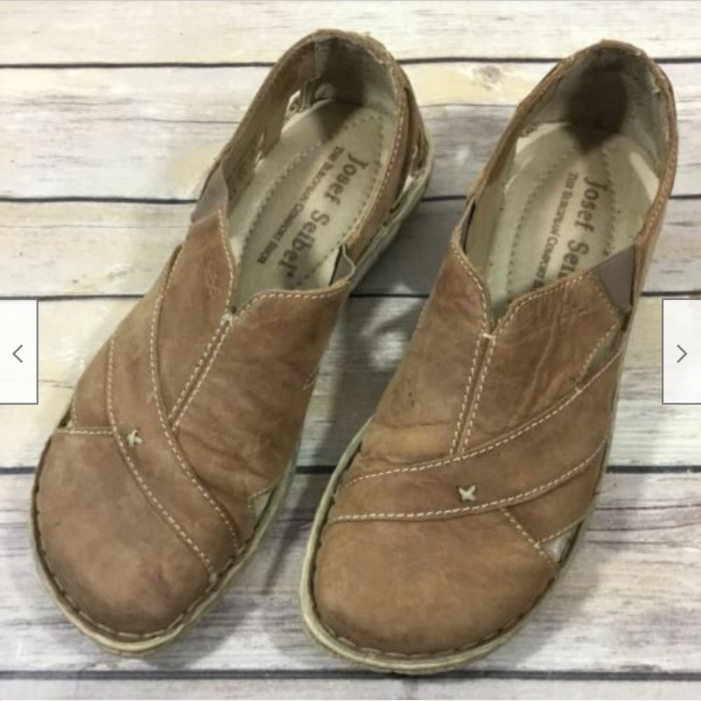 Josef Seibel Slip On Cut Out Loafer Shoes Leather